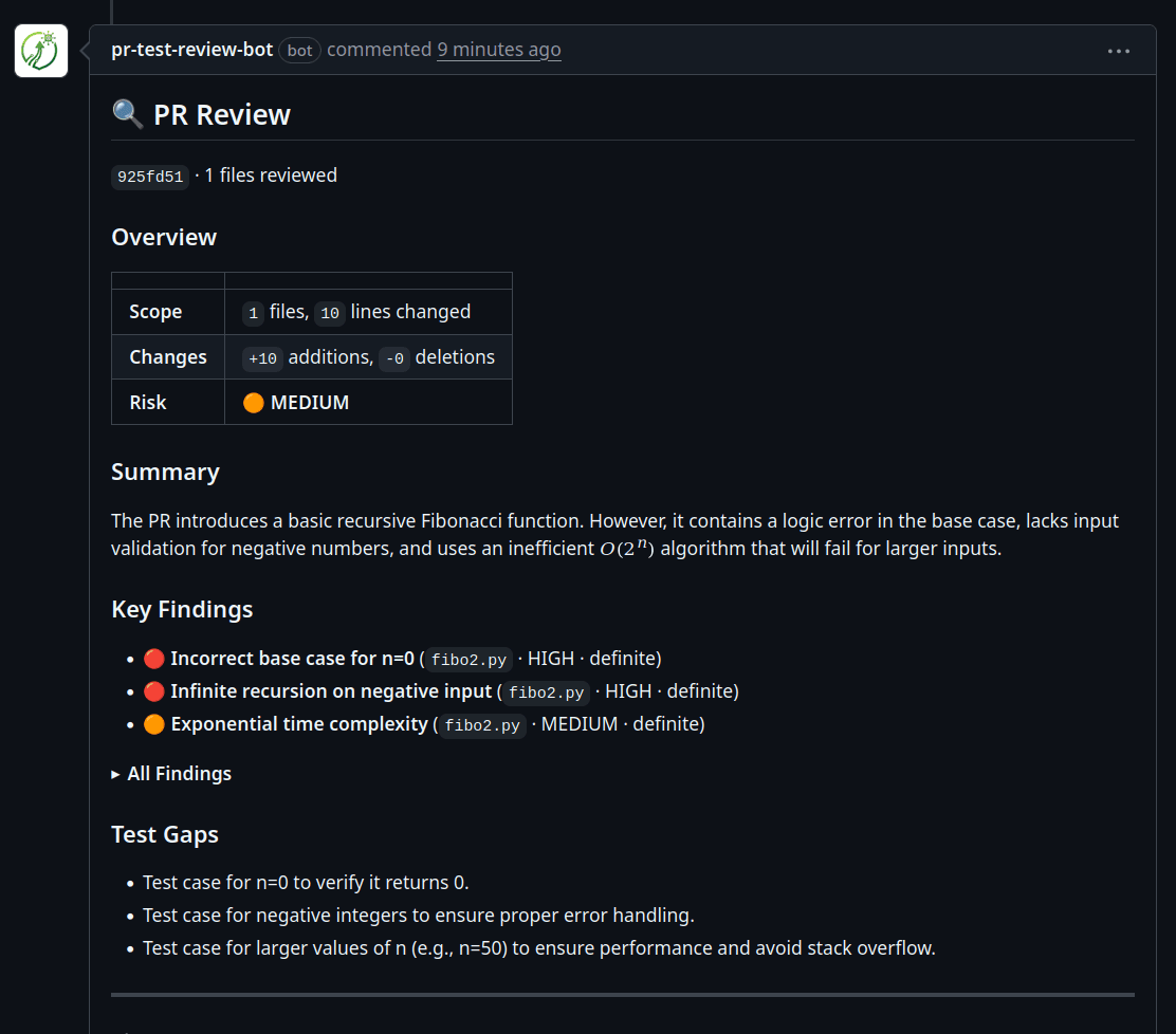 PR Review Bot screenshot 1